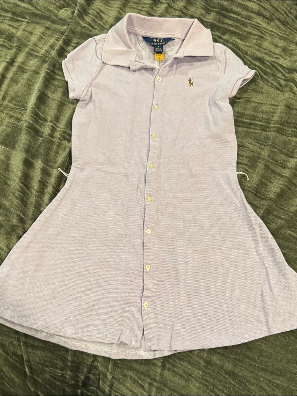 Polo by Ralph Lauren Girls' Light Lavender Button-Front Polo Dress